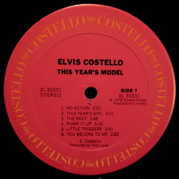 Elvis Costello ‎– This Year's Model - VG+ LP Record 1978 Columbia USA Vinyl - New Wave / Pop Rock - Shuga Records