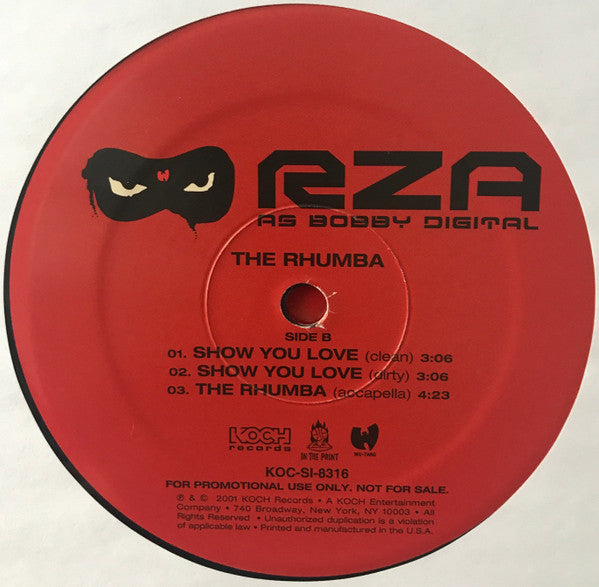 RZA As Bobby Digital - The Rhumba - VG+ 12" Single Record 2001 Koch In The Paint USA Vinyl - Hip Hop / Wu-Tang Clan