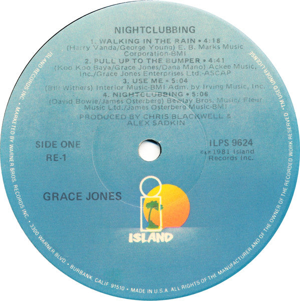 Grace Jones - Nightclubbing - VG+ LP Record 1981 Island USA Vinyl - Synth-pop / Dub / Disco