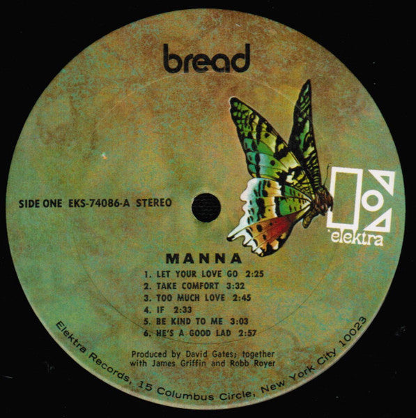 Bread - Manna - VG+ LP Record 1971 Elektra USA Original Vinyl w/ Trifold Die-cut Cover - Classic Rock / Soft Rock - Shuga Records