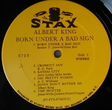 Albert King - Born Under A Bad Sign - VG+ LP Record 1967 Stax USA Original Vinyl - Electric Blues / Delta Blues - Shuga Records
