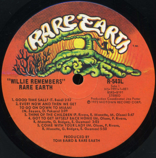 Rare Earth - Willie Remembers - VG+ LP Record 1972 USA Original Vinyl - Psychedelic Rock - Shuga Records