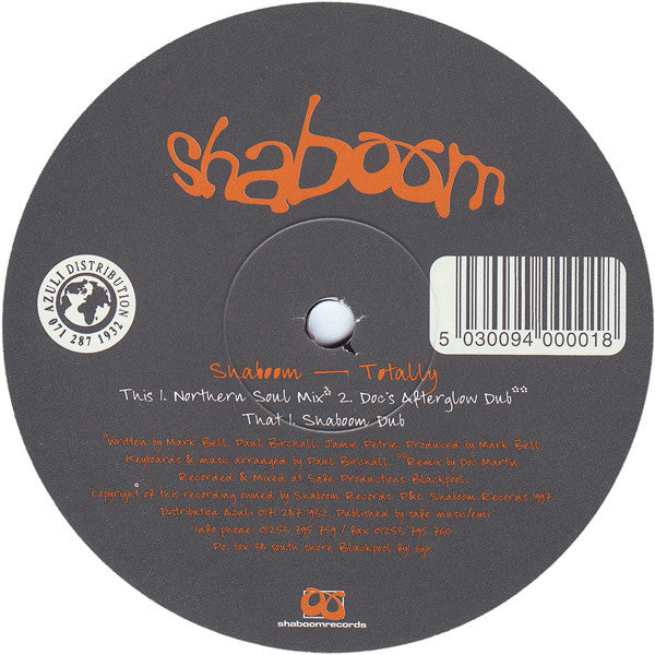 Shaboom - Totally - VG+ 12" Single Record 1997 Shaboom UK Vinyl - House / Deep House