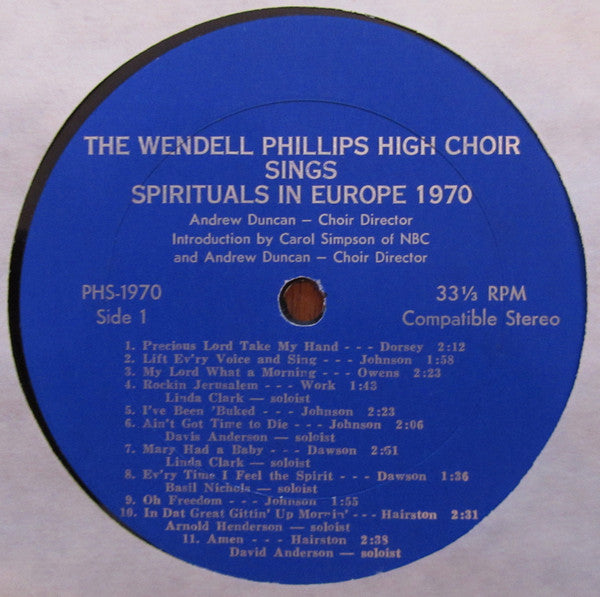 The Wendell Philips High Choir - Spirituals In Europe 1970 / Christmas Joy At Home 1973 - VG+ LP Record 1973 Private Press USA Vinyl - Chicago Gospel / Soul - Shuga Records