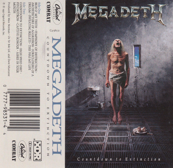 Megadeth - Countdown To Extinction - VG+ Cassette 1992 Capitol Combat USA Original Tape - Heavy Metal / Thrash - Shuga Records