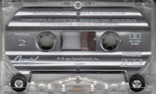 Megadeth - Countdown To Extinction - VG+ Cassette 1992 Capitol Combat USA Original Tape - Heavy Metal / Thrash - Shuga Records