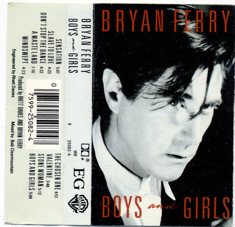 Bryan Ferry – Boys And Girls - Used Cassette 1985 Warner Tape - Art Rock