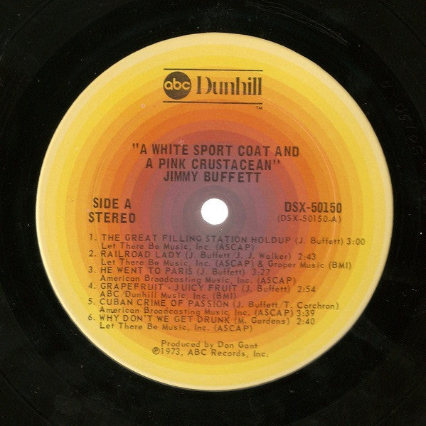 Jimmy Buffett – A White Sport Coat And A Pink Crustacean (1973) - VG- LP Record 1975 ABC Dunhill USA Vinyl - Pop Rock / Classic Rock - Shuga Records