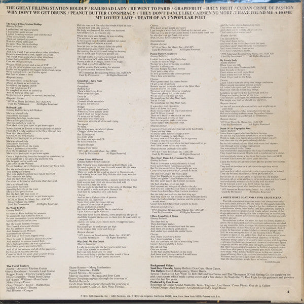 Jimmy Buffett – A White Sport Coat And A Pink Crustacean (1973) - VG- LP Record 1975 ABC Dunhill USA Vinyl - Pop Rock / Classic Rock - Shuga Records