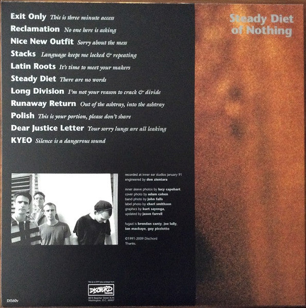 Fugazi - Steady Diet Of Nothing (1991) - VG+ LP Record 2009 Dischord USA Vinyl - Punk / Post Rock / Indie Rock - Shuga Records