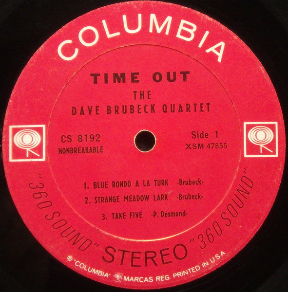 The Dave Brubeck Quartet – Time Out (1959) - VG LP Record 1962 Columbia USA Stereo 360 Label - Cool Jazz