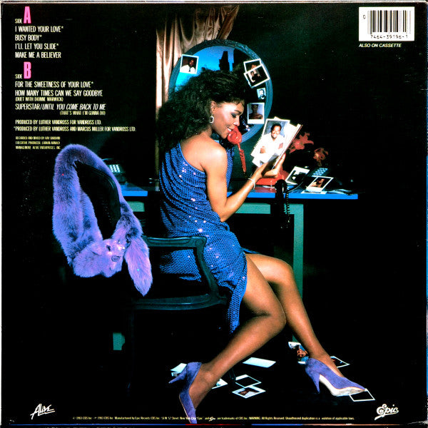 Luther Vandross - Busy Body - Mint- LP Record 1983 Epic USA Original Vinyl - Soul / R&B / Disco - Shuga Records