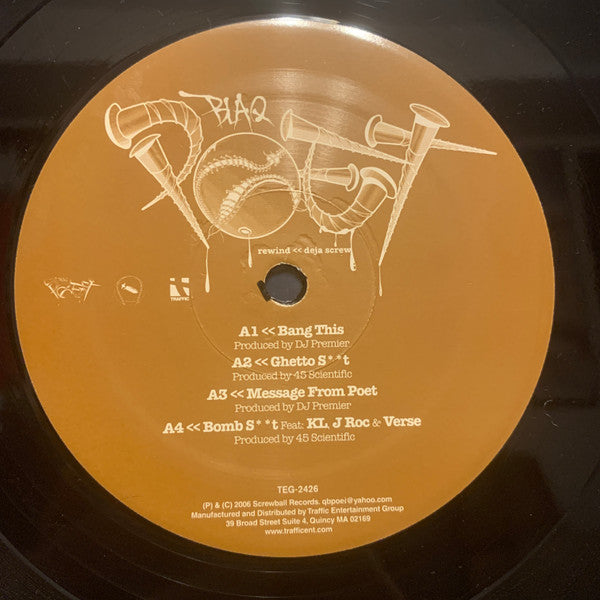 Blaq Poet - Rewind: Deja Screw - VG+ 2 LP Record 2006 Traffic USA Vinyl - Hip Hop - Shuga Records