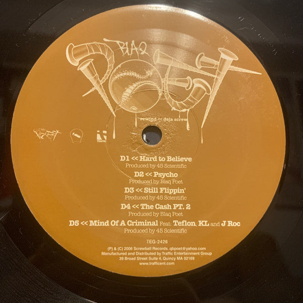 Blaq Poet - Rewind: Deja Screw - VG+ 2 LP Record 2006 Traffic USA Vinyl - Hip Hop - Shuga Records