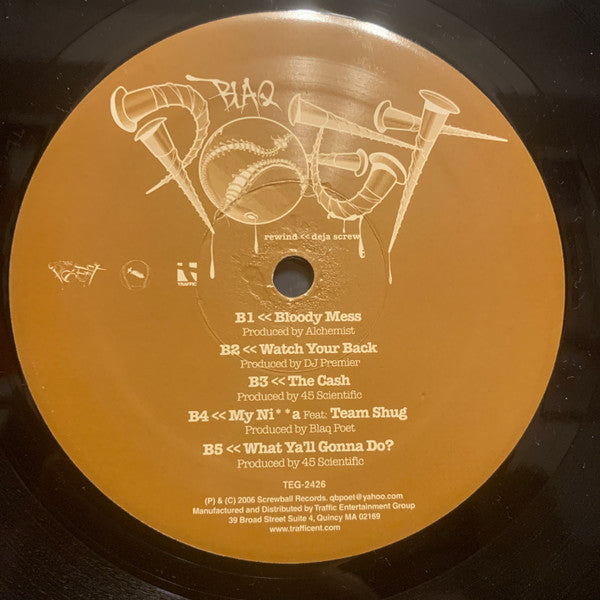 Blaq Poet - Rewind: Deja Screw - VG+ 2 LP Record 2006 Traffic USA Vinyl - Hip Hop - Shuga Records