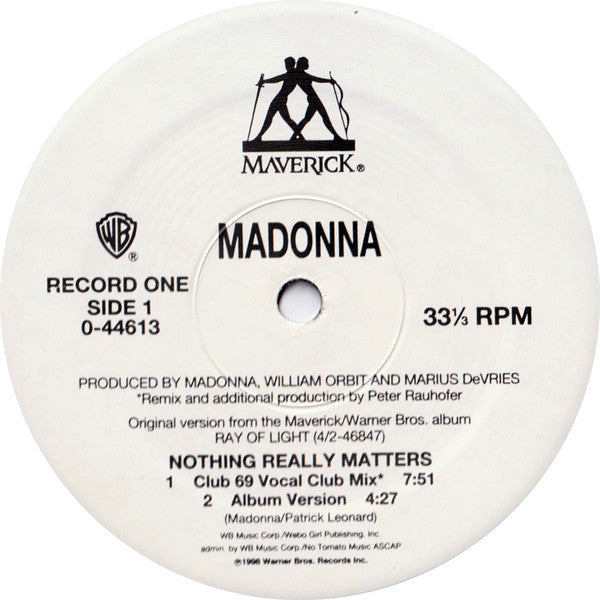 Madonna - Nothing Really Matters - VG+ 2x 12" Single Record 1999 Warner Maverick USA Original Vinyl - House / Pop / Trio Hop - Shuga Records