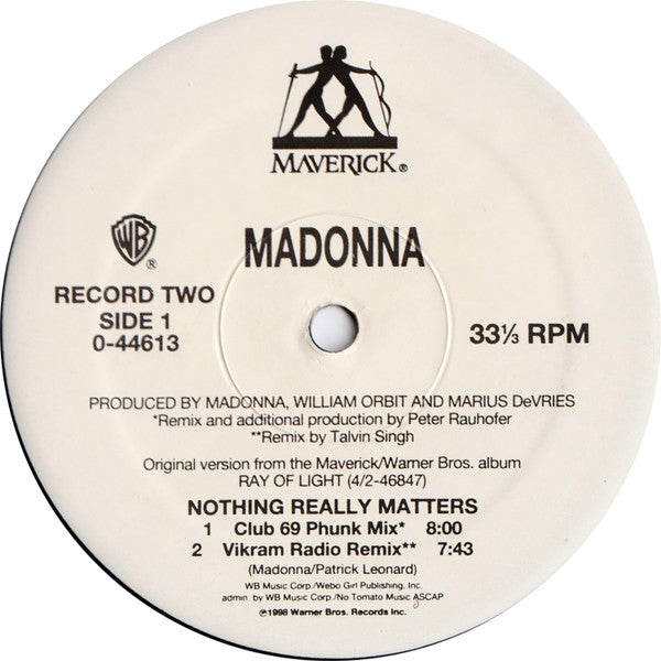 Madonna - Nothing Really Matters - VG+ 2x 12" Single Record 1999 Warner Maverick USA Original Vinyl - House / Pop / Trio Hop - Shuga Records