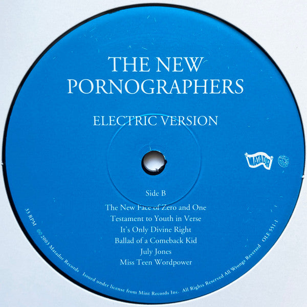 The New Pornographers - Electric Version (2003) - VG+ LP Record 2023 Matador USA Vinyl & Download - Indie Rock - Shuga Records