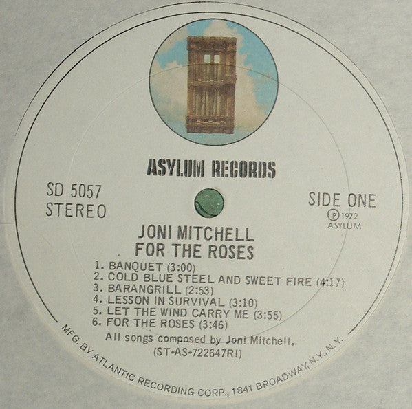 Joni Mitchell - For the Roses - Mint- LP Record 1972 Asylum USA Original Press Vinyl - Soft Rock / Folk Rock - Shuga Records