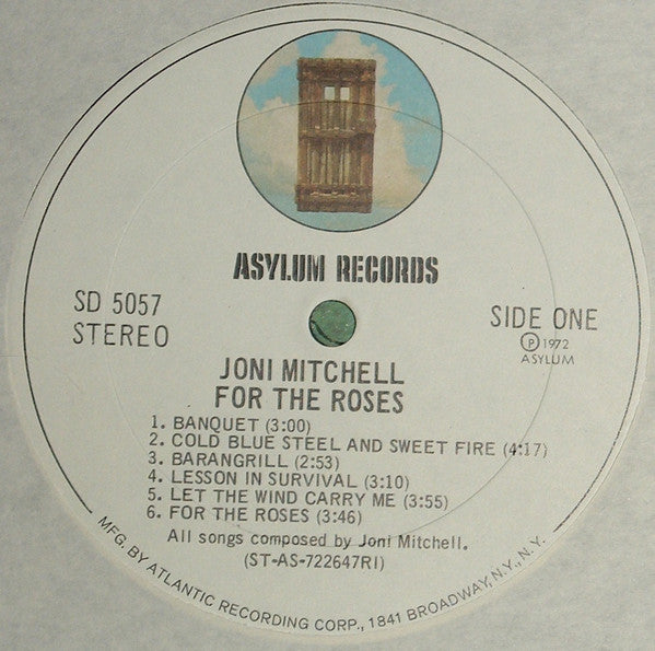 Joni Mitchell – For The Roses - VG+ LP Record 1972 Asylum USA Vinyl - Soft Rock / Folk Rock