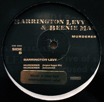 Barrington Levy & Beenie Man - Murderer - VG+ 12" Single Record 1995 Priority USA Promo Vinyl - Reggae / Dub - Shuga Records