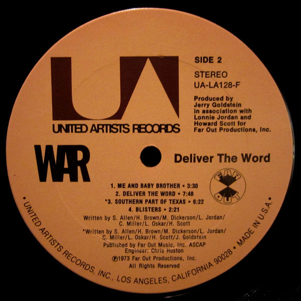 War - Deliver The Word - VG+ LP Record 1973 United Artists Far Out USA Vinyl - Jazz / Jazz-Funk - Shuga Records