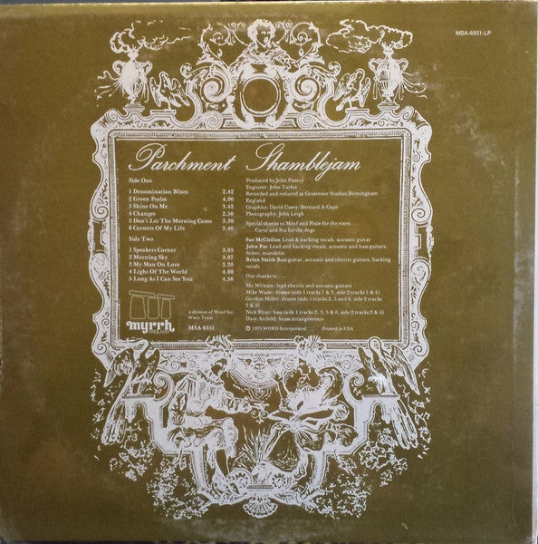 Parchment - Shamblejam - VG+ LP Record 1975 Myrrh USA Vinyl - Rock / Folk Rock / Xian - Shuga Records
