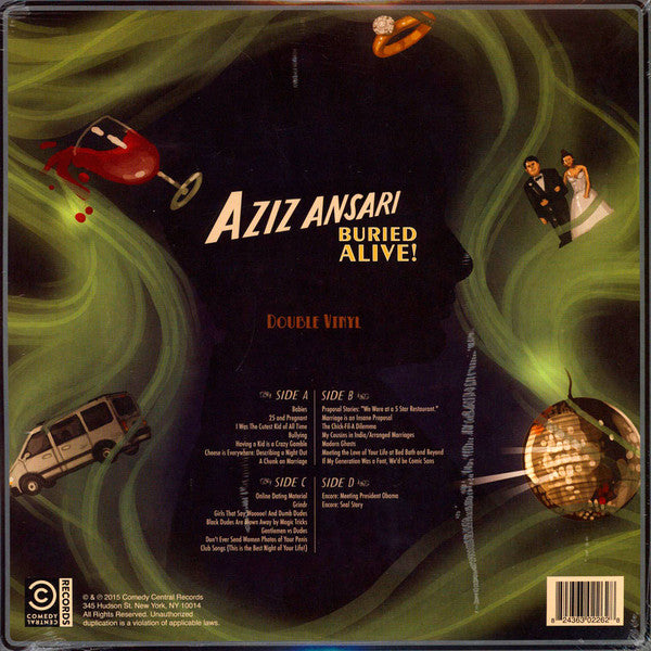 Aziz Ansari - Buried Alive! - New 2 LP Record 2015 Comedy Central Red Vinyl & Download - Comedy - Shuga Records