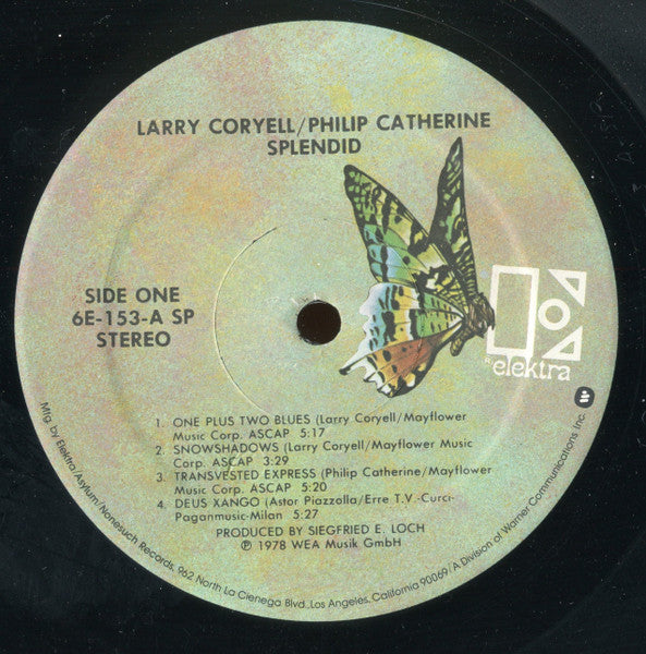 Larry Coryell / Philip Catherine - Splendid - MInt- LP Record 1978 Elektra USA Vinyl - Jazz / Fusion - Shuga Records