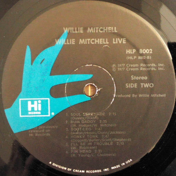 Willie Mitchell - Willie Mitchell Live (1968) - VG+ LP Record 1977 Hi USA Vinyl - Soul / Funk - Shuga Records