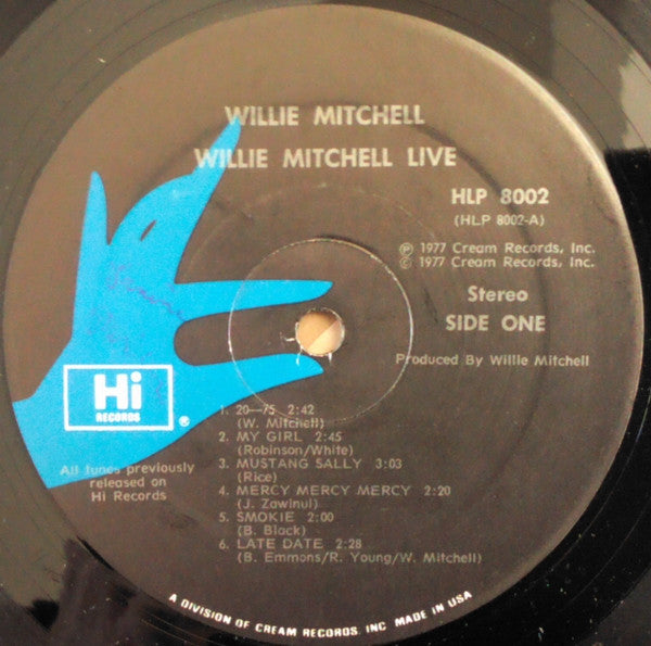 Willie Mitchell - Willie Mitchell Live (1968) - VG+ LP Record 1977 Hi USA Vinyl - Soul / Funk - Shuga Records