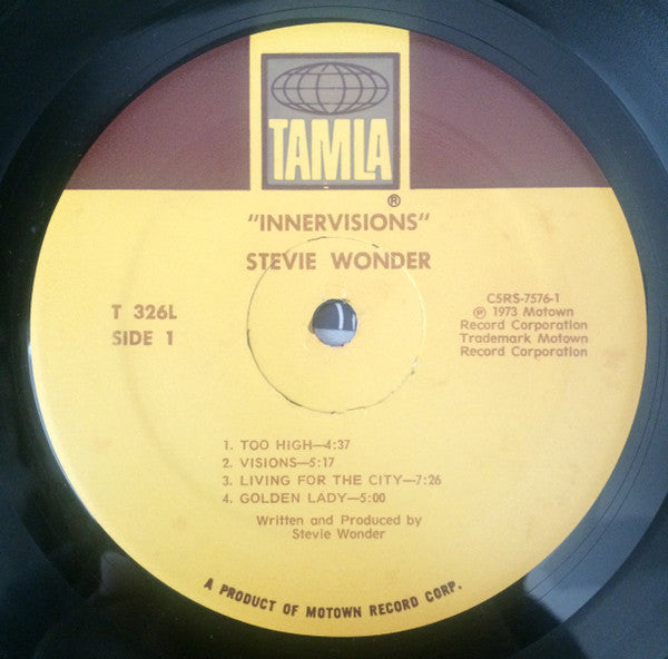 Stevie Wonder - Innervisions - Mint- LP Record 1973 Tamla USA - Soul / Funk - Shuga Records