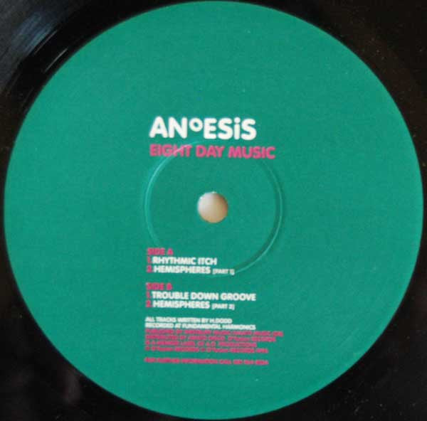 Anoesis - Eight Day Music - VG+ 12" Single Record 1994 D*Fusion UK Vinyl - Breakbeat / Breaks - Shuga Records