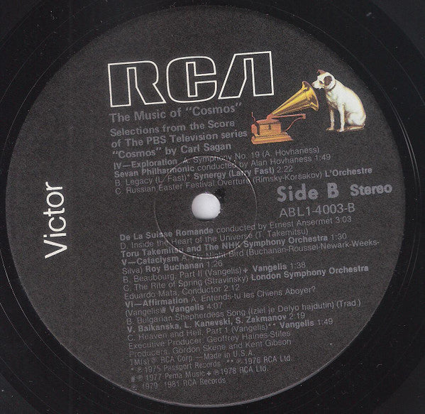 Carl Sagan / Various - The Music Of Cosmos - Mint- LP Record 1981 RCA Victor USA Vinyl - Electronic / Ambient - Shuga Records