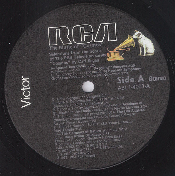 Carl Sagan / Various - The Music Of Cosmos - Mint- LP Record 1981 RCA Victor USA Vinyl - Electronic / Ambient - Shuga Records