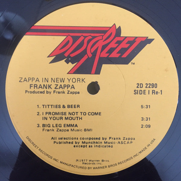 Frank Zappa - Zappa In New York - VG+ 2 LP Record 1978 Discreet USA Original Vinyl - Prog Rock / Psychedelic Rock / Avantgarde - Shuga Records