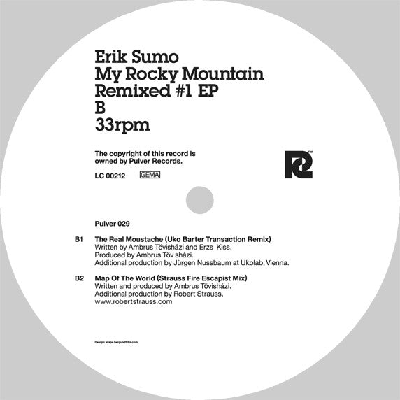 Erik Sumo - My Rocky Mountain Remixed #1 - Mint- 12" Single Record 2006 Pulver Germany Vinyl - Deep House / Broken Beat / Future Jazz - Shuga Records