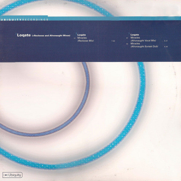 Loqate - Miracles - VG+ 12" Single Record 2001 Ubiquity USA Vinyl - Deep House / Future Jazz