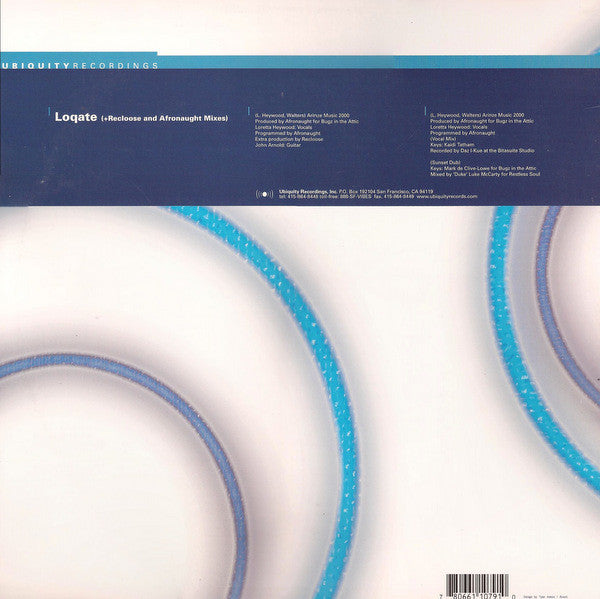 Loqate - Miracles - VG+ 12" Single Record 2001 Ubiquity USA Vinyl - Deep House / Future Jazz