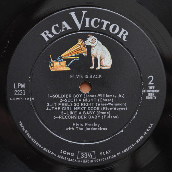 Elvis Presley - Elvis Is Back! - VG LP Record 1960 RCA Victor USA Mono Original Press Vinyl - Rock & Roll / Pop Rock - Shuga Records