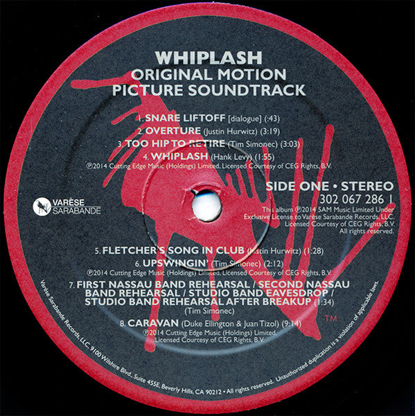 Various ‎– Whiplash (Original Motion Picture Music) - VG+ LP Record 2015 Varèse Sarabande Black 180 gram Vinyl - Soundtrack - Shuga Records