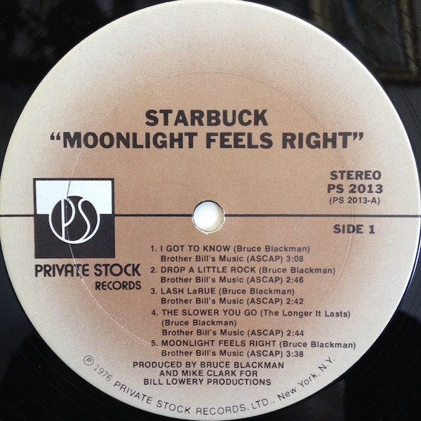 Starbuck - Moonlight Feels Right - VG+ LP Record 1976 Private Stock Vinyl - Pop Rock / Yacht Rock - Shuga Records