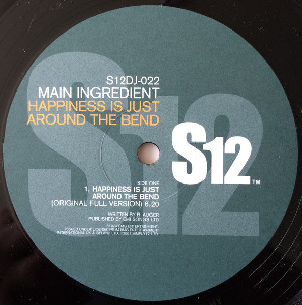 Main Ingredient - Happiness Is Just Around The Bend / Everybody Plays The Fool - VG+ 12" Single Record 2001 S12 UK Vinyl - Soul / Funk / Disco - Shuga Records