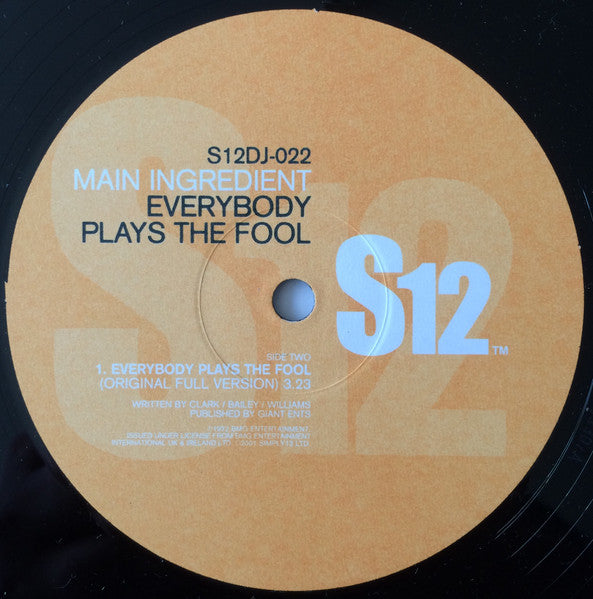 Main Ingredient - Happiness Is Just Around The Bend / Everybody Plays The Fool - VG+ 12" Single Record 2001 S12 UK Vinyl - Soul / Funk / Disco - Shuga Records