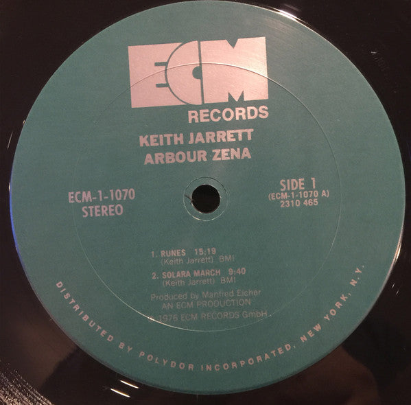 Keith Jarrett - Arbour Zena - Mint- LP Record 1976 ECM USA Original Vinyl - Jazz / Contemporary Jazz - Shuga Records