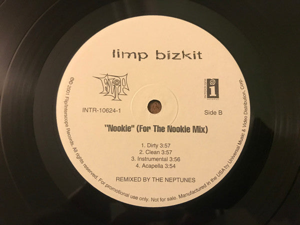 Limp Bizkit - N 2 Gether Now / Nookie (Neptune Remixes) - VG+ 12" Single Record 1999 Flip Interscope USA Promo Vinyl - Hip Hop - Shuga Records
