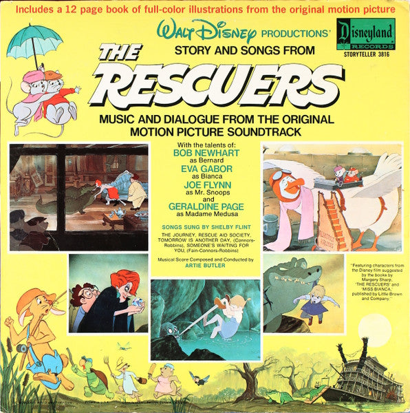 Various - Walt Disney Story Of The Rescuers - VG+ LP Record 1977 Disneyland USA Vinyl & Booklet - Story / Children's - Shuga Records