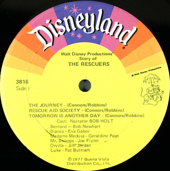 Various - Walt Disney Story Of The Rescuers - VG+ LP Record 1977 Disneyland USA Vinyl & Booklet - Story / Children's - Shuga Records