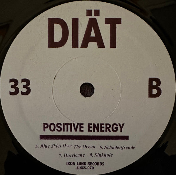 Diät - Positive Energy - Mint- LP Record 2015 Iron Lung USA Black Vinyl, Booklet & Download - Punk / Post-Hardcore / Post-Punk - Shuga Records