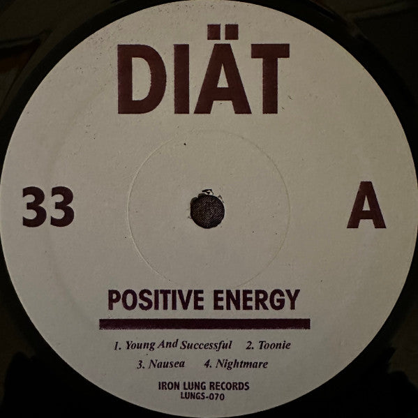 Diät - Positive Energy - Mint- LP Record 2015 Iron Lung USA Black Vinyl, Booklet & Download - Punk / Post-Hardcore / Post-Punk - Shuga Records